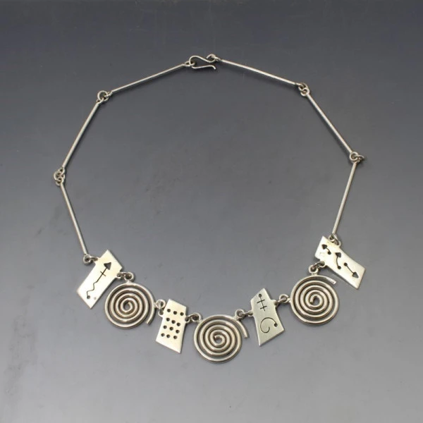 アクセサリー vintage mexican design silver necklace Vintage Mexican Sterling Silver Necklace - Seaside Art Gallery